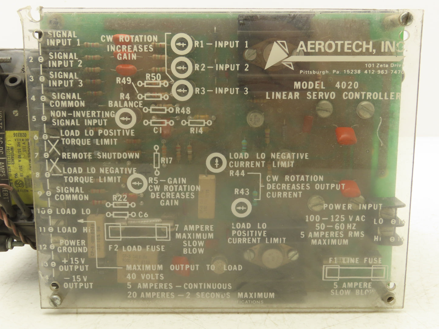 Aerotech 4020 Linear Servo Amplifier Drive Controller 320V