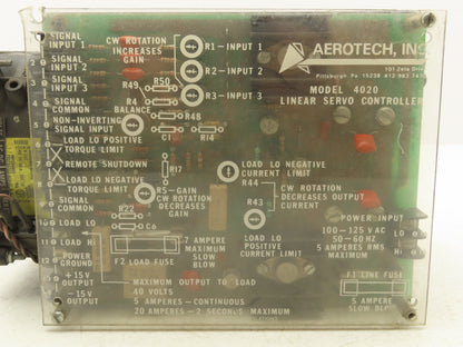 Aerotech 4020 Linear Servo Amplifier Drive Controller 320V