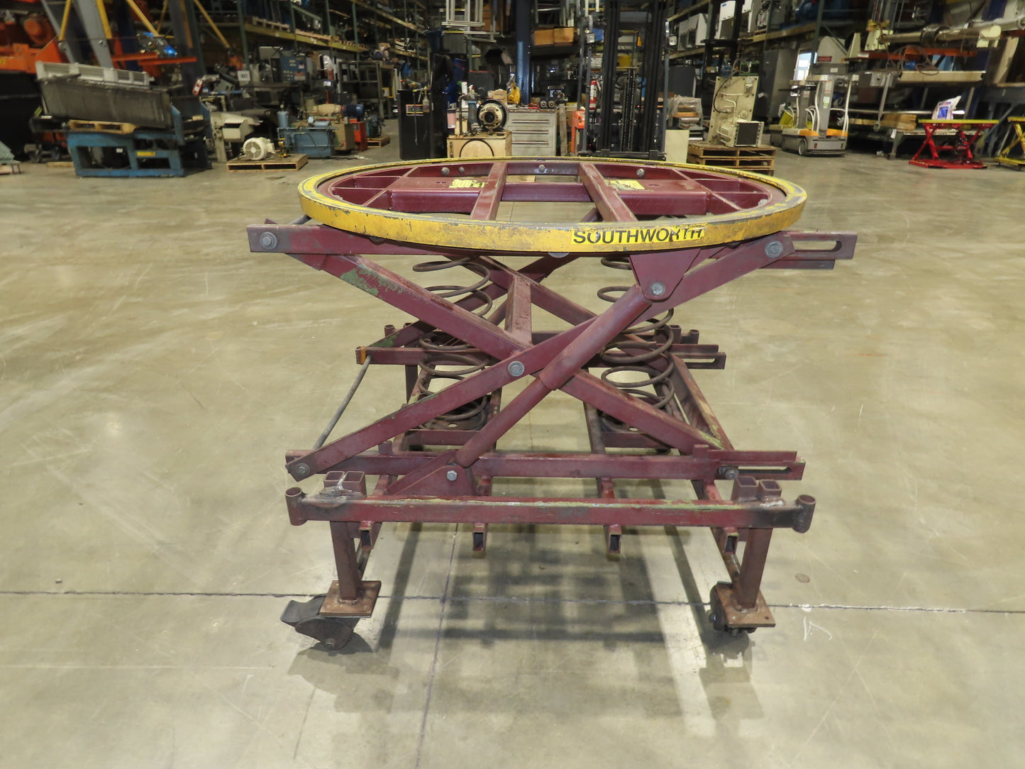 Southworth Pallet Positioner Rotary Spring Level Loader Turntable 38"H Casters-