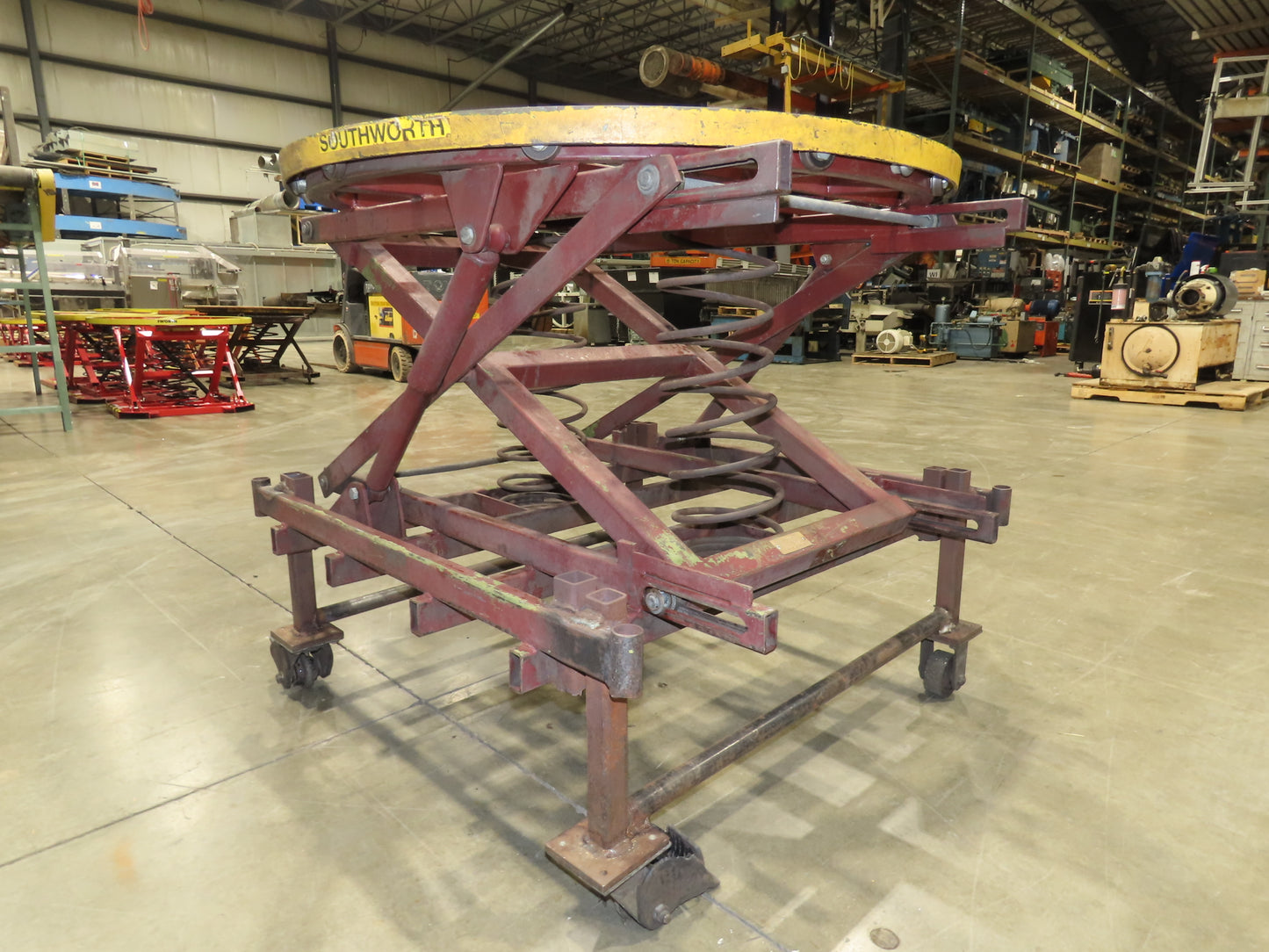 Southworth Pallet Positioner Rotary Spring Level Loader Turntable 38"H Casters-