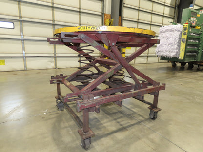 Southworth Pallet Positioner Rotary Spring Level Loader Turntable 38"H Casters-