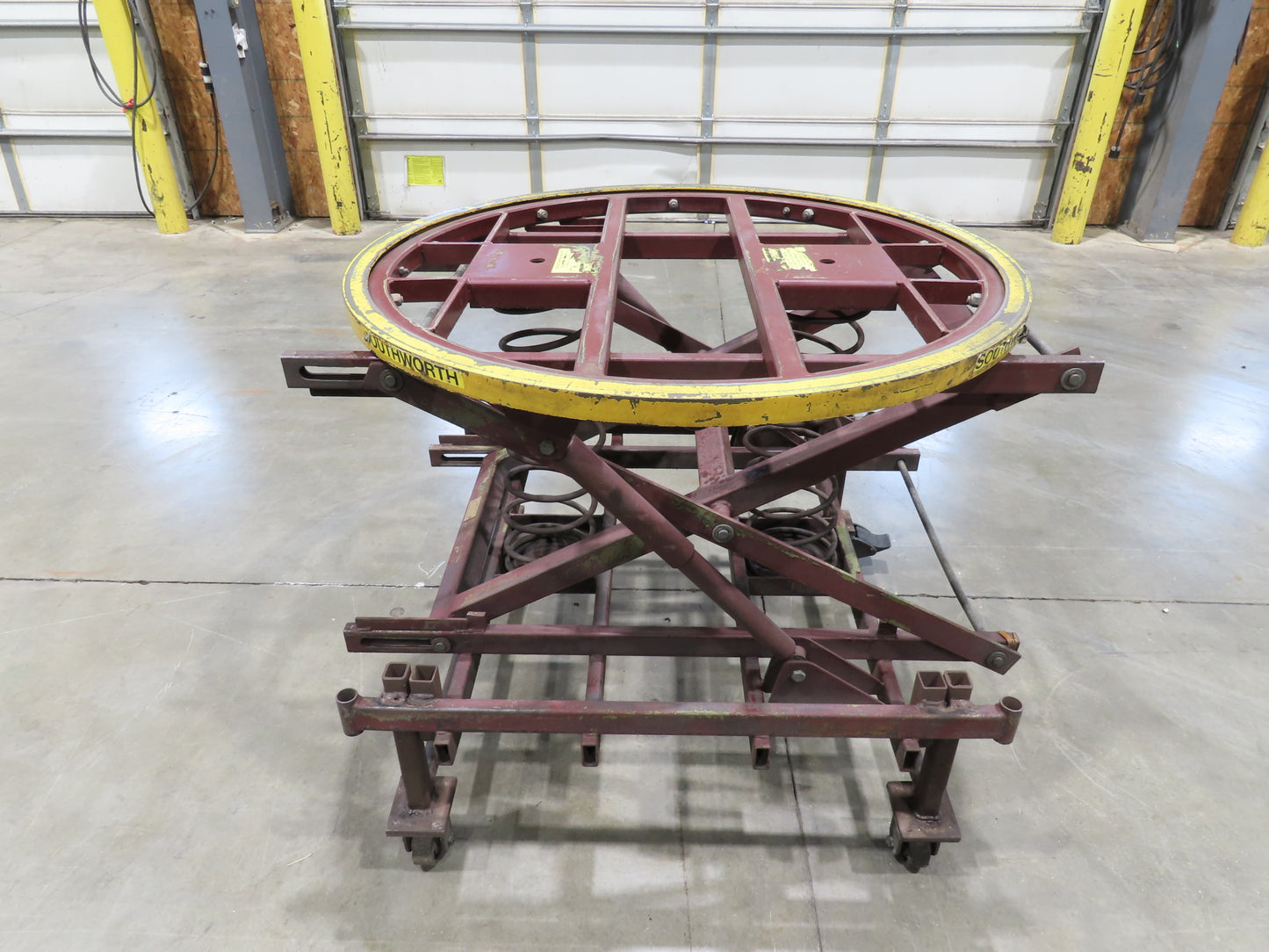 Southworth Pallet Positioner Rotary Spring Level Loader Turntable 38"H Casters-