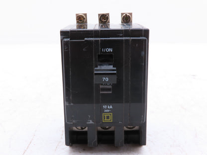 Square D QOB370 Bolt On Circuit Breaker 3 Pole 70A 240V Square Screws