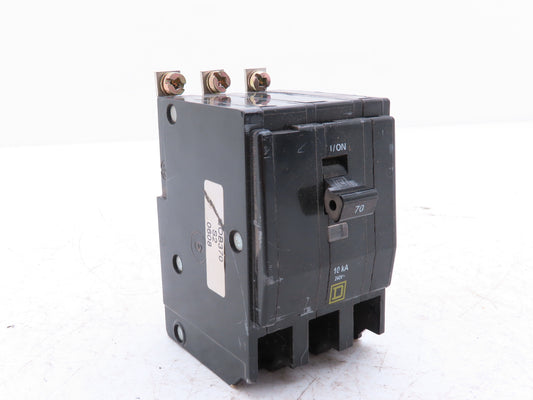 Square D QOB370 Bolt On Circuit Breaker 3 Pole 70A 240V Square Screws