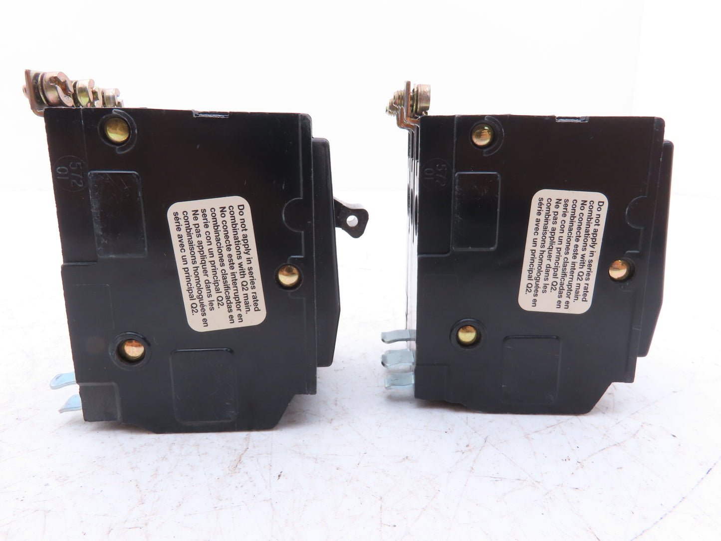 Square D QOB340 Bolt On Circuit Breaker 3 Pole 40A 240V Square Screws Lot of 2
