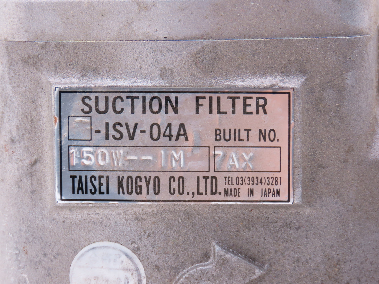 Taisei Kogyo ISV-04A Hydraulic Pump Suction Filter Tokimec 150W IM