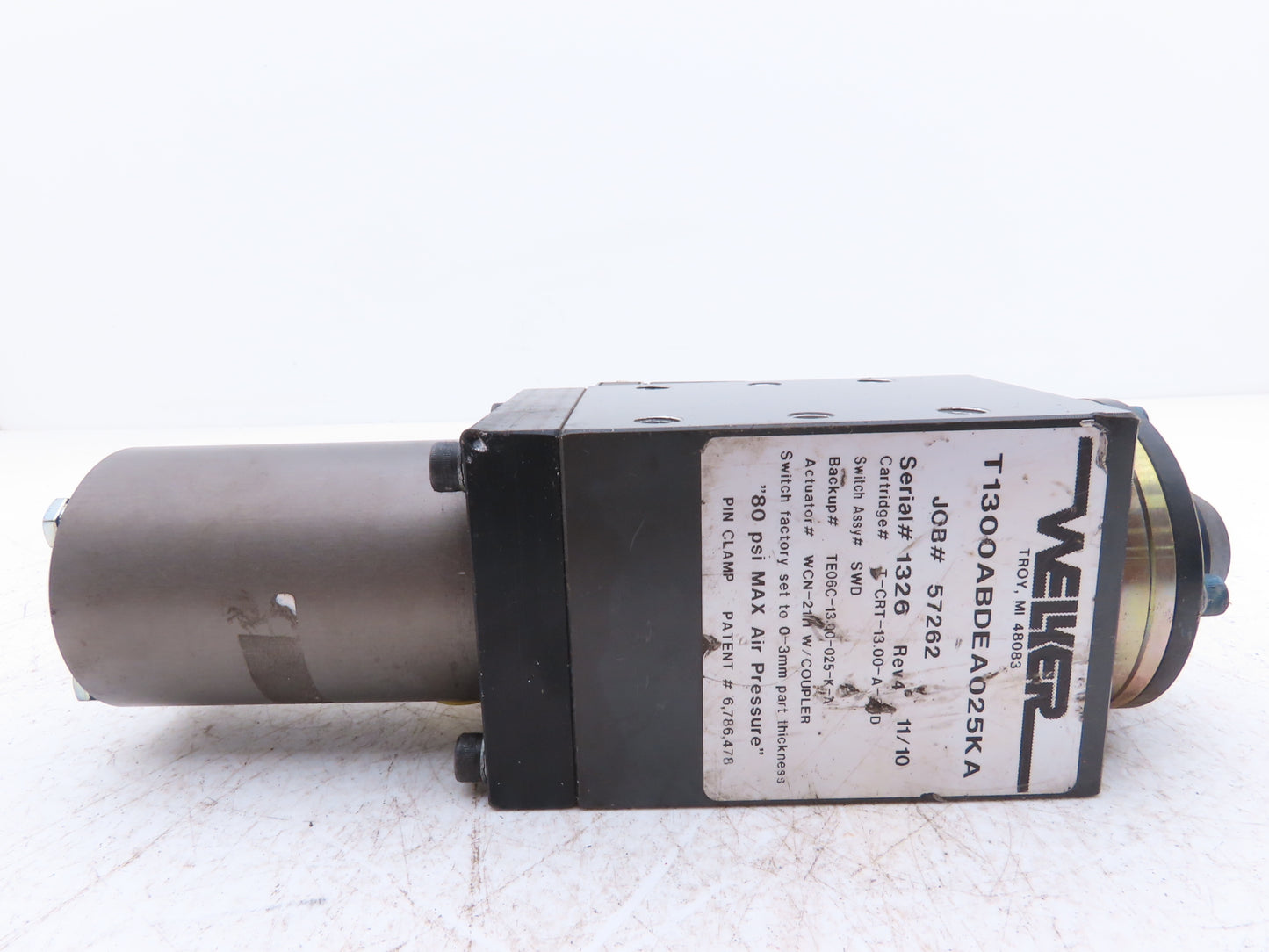 Welker Bearing Co T1300ABDEA025KA Pneumatic Pin Clamp W/Numatics WCN-2111