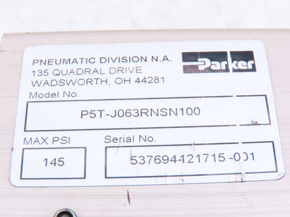 Parker P5T-J063RNSN100 Pneumatic Guided Cylinder 63mm Bore x 100mm Stroke