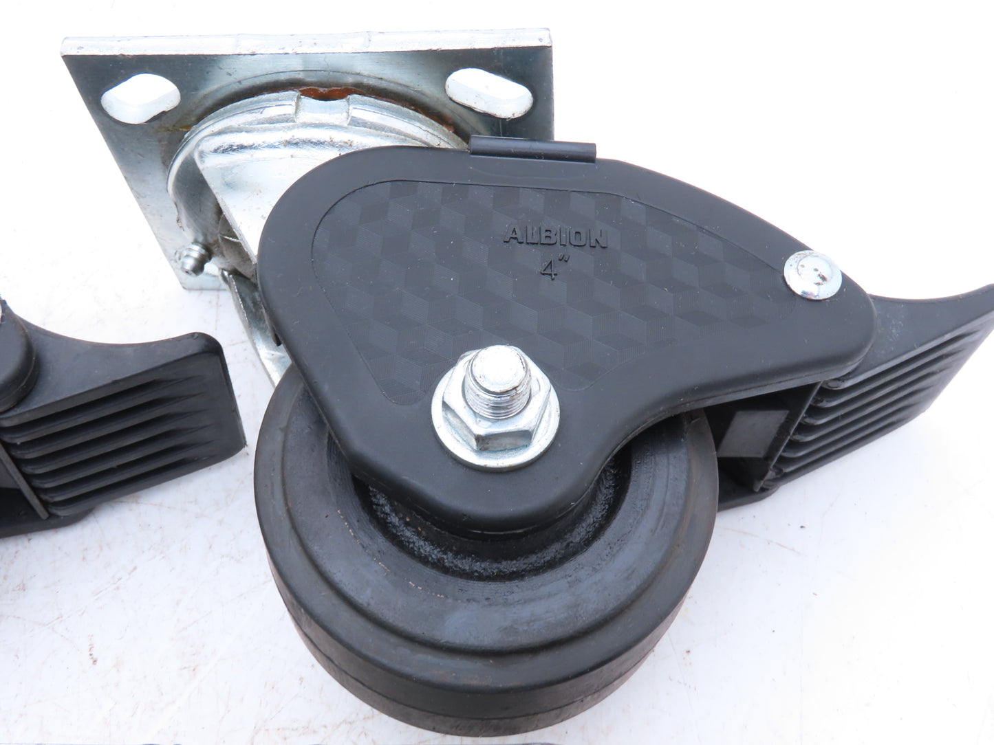 Albion N/A Locking Swivel Caster 4" Wheel 2"Wide Polyurethane Set of 4