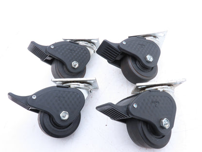 Albion N/A Locking Swivel Caster 4" Wheel 2"Wide Polyurethane Set of 4