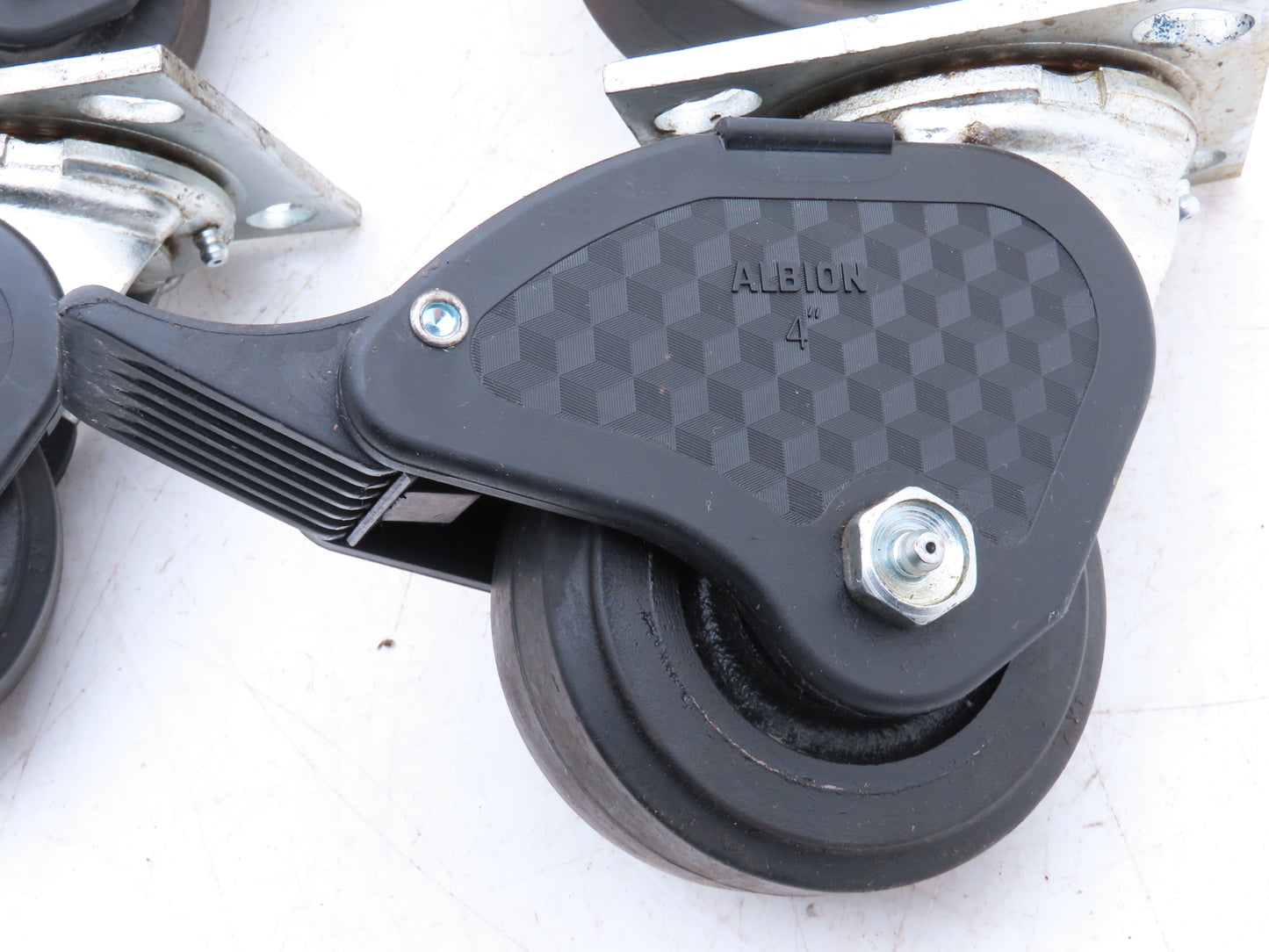 Albion N/A Locking Swivel Caster 4" Wheel 2"Wide Polyurethane Set of 4