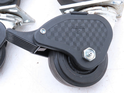 Albion N/A Locking Swivel Caster 4" Wheel 2"Wide Polyurethane Set of 4