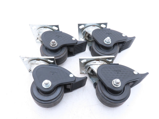 Albion N/A Locking Swivel Caster 4" Wheel 2"Wide Polyurethane Set of 4