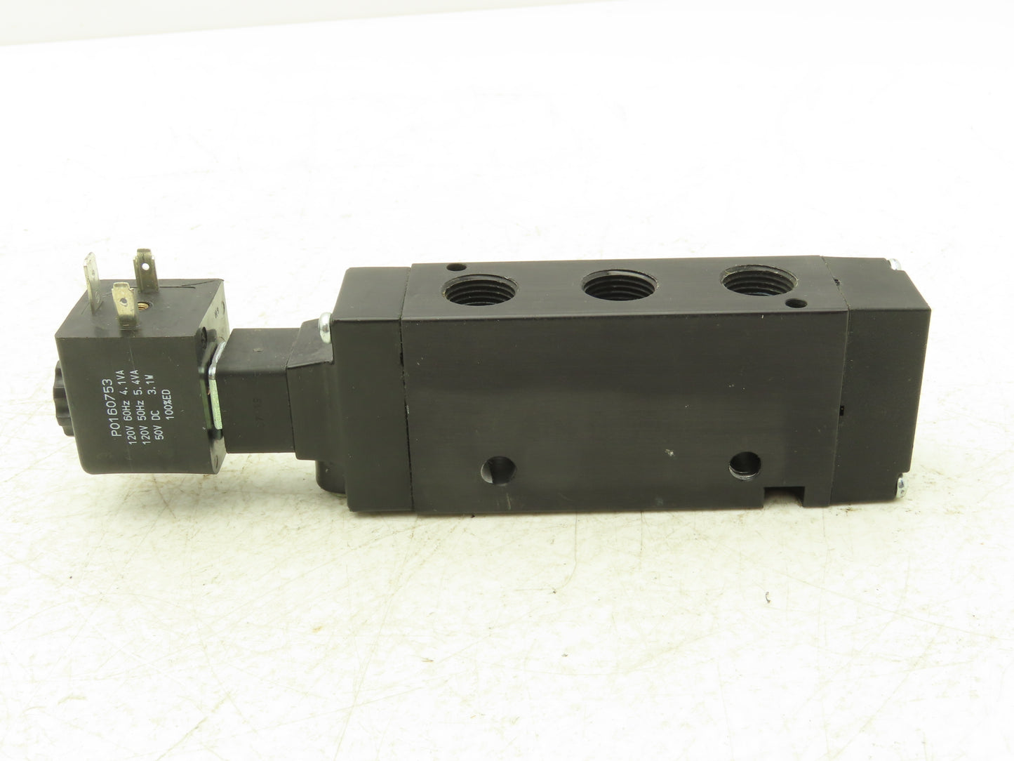 Parker B612ADA53A Pneumatic Solenoid Inline Valve 4 Way 2 Position 3/8" NPT