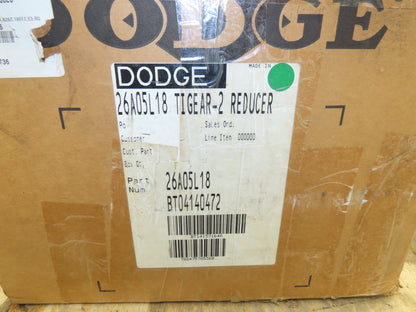 Dodge Tigear 26A05L18 Worm Gearbox 5:1 Reducer 7.3Hp 350rpm 180TC LH Output