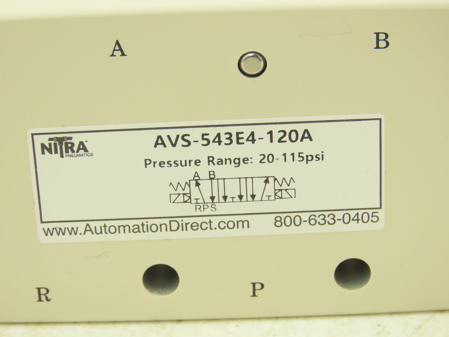 Nitra AVS-543E4-120A Pneumatic Double Solenoid Valve 4 Way 3 Position 120VAC