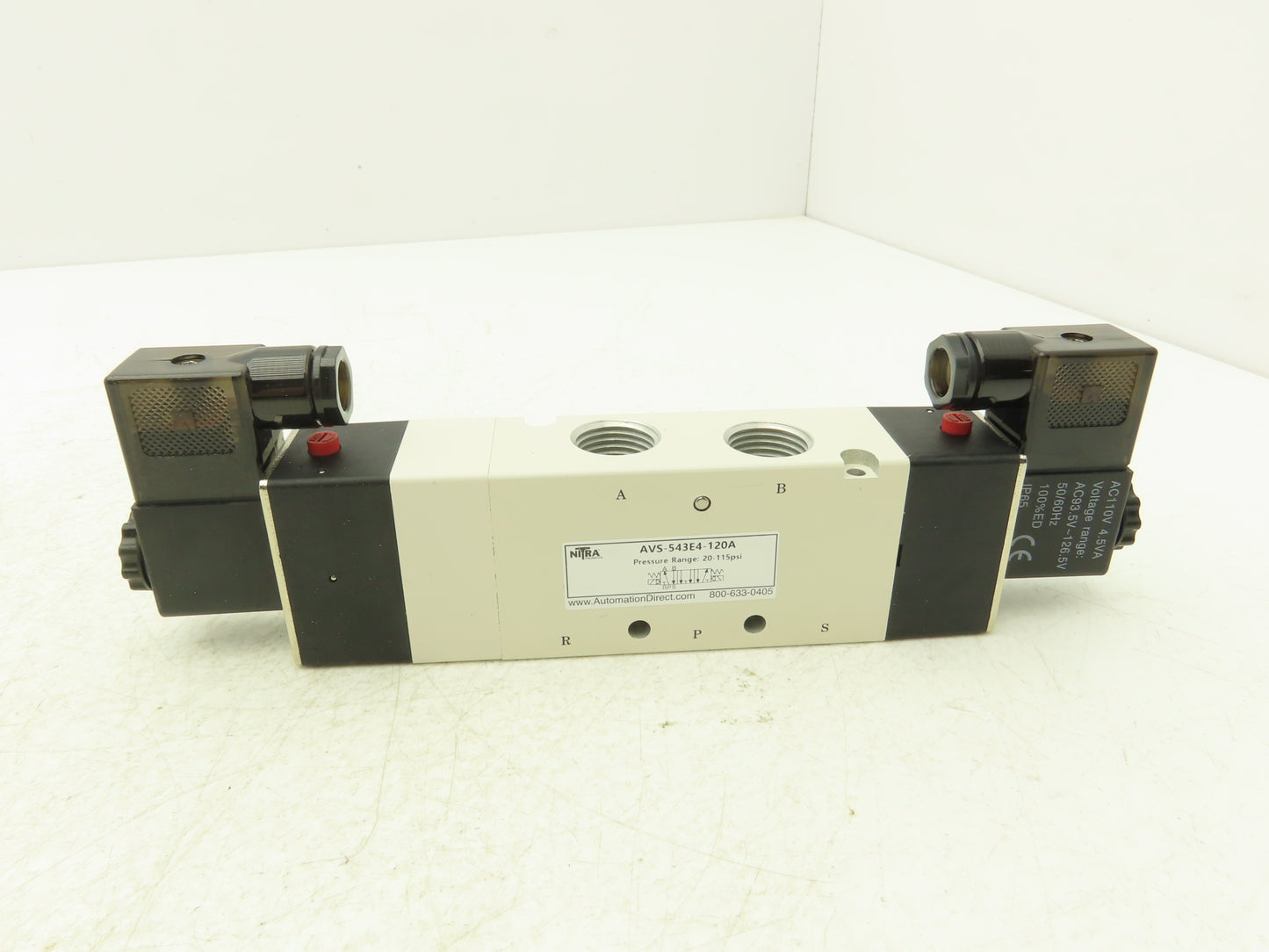 Nitra AVS-543E4-120A Pneumatic Double Solenoid Valve 4 Way 3 Position 120VAC