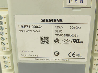SCC LME71.111PKG Siemens Flame Safeguard Burner Control w Program Module 120VAC