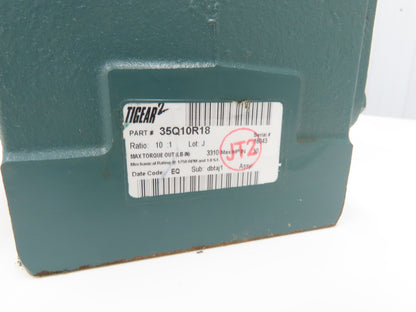 Dodge 35Q10R18 Tigear 2 Worm Gearbox Reducer 10:1 Ratio 10Hp 175 RPM RH 180TC