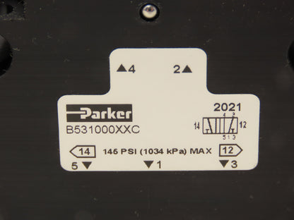 Parker B531000XXC Pneumatic Air Solenoid Valve 145 PSI 1/4" NPT 5 Way 2 Position