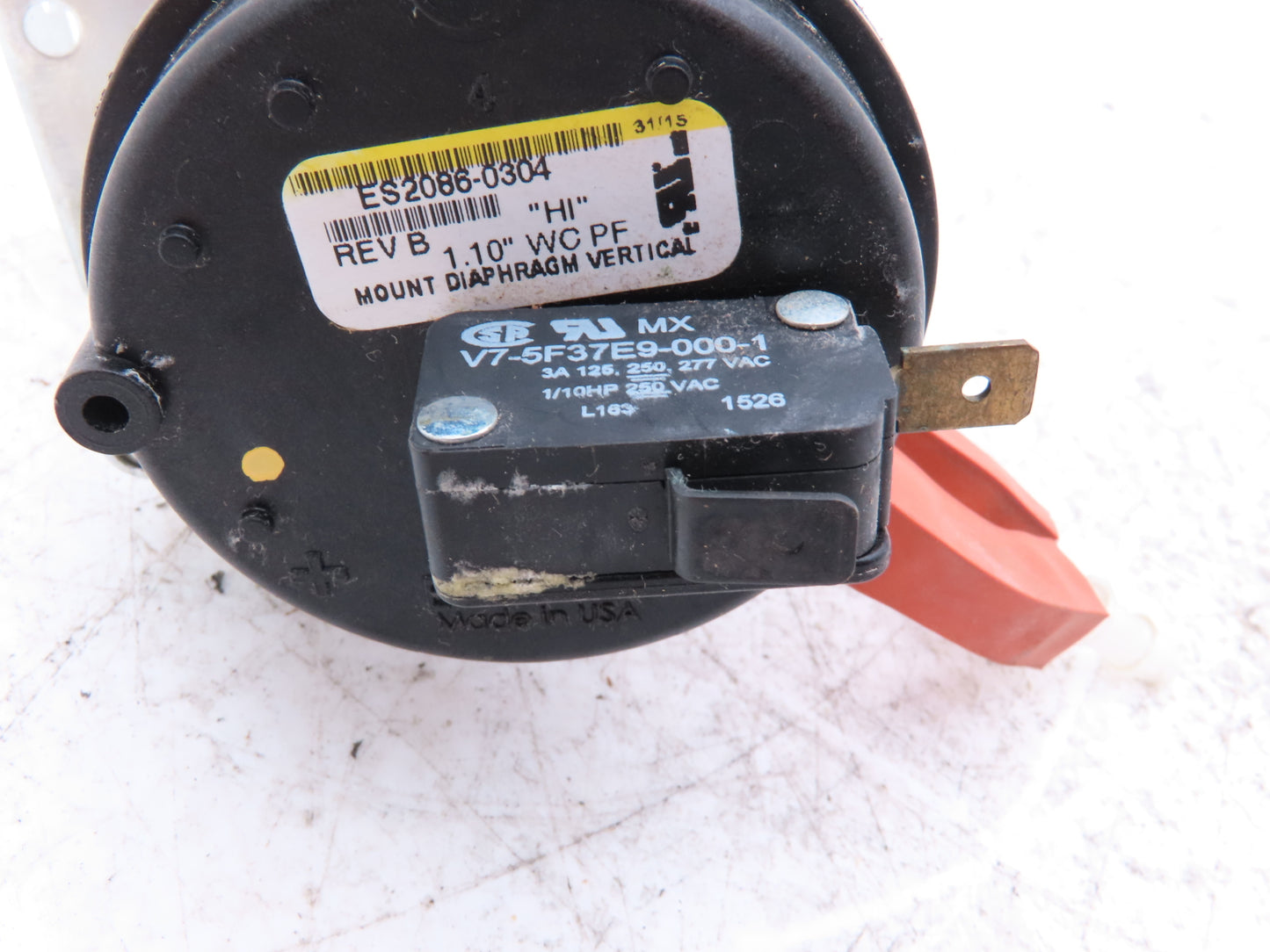 Heatco ESA2088-0306 Dual Pressure Switch Rev C Low & High Pressure Switches