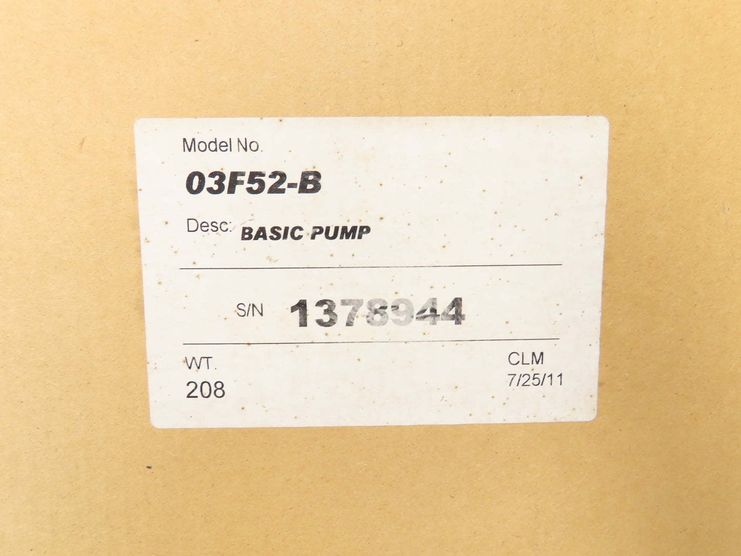 Gorman-Rupp 03F52-B Self Priming Centrifugal Pump 3x3"NPT O-Series Cast Iron