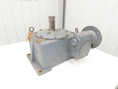 Double Reduction Gearbox 210:1 Ratio Reducer 8 RPM 182TC Vertical Output Shaft