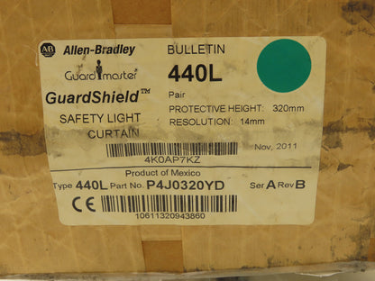 440L-P4J0320YD GuardMaster Guardshield Safety Light Curtain Transmitter/Receiver