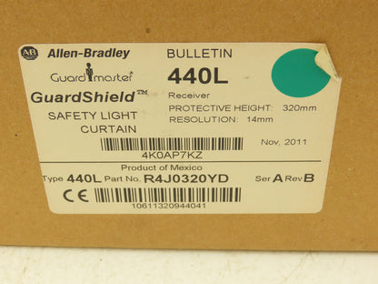 440L-P4J0320YD GuardMaster Guardshield Safety Light Curtain Transmitter/Receiver