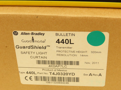 440L-P4J0320YD GuardMaster Guardshield Safety Light Curtain Transmitter/Receiver