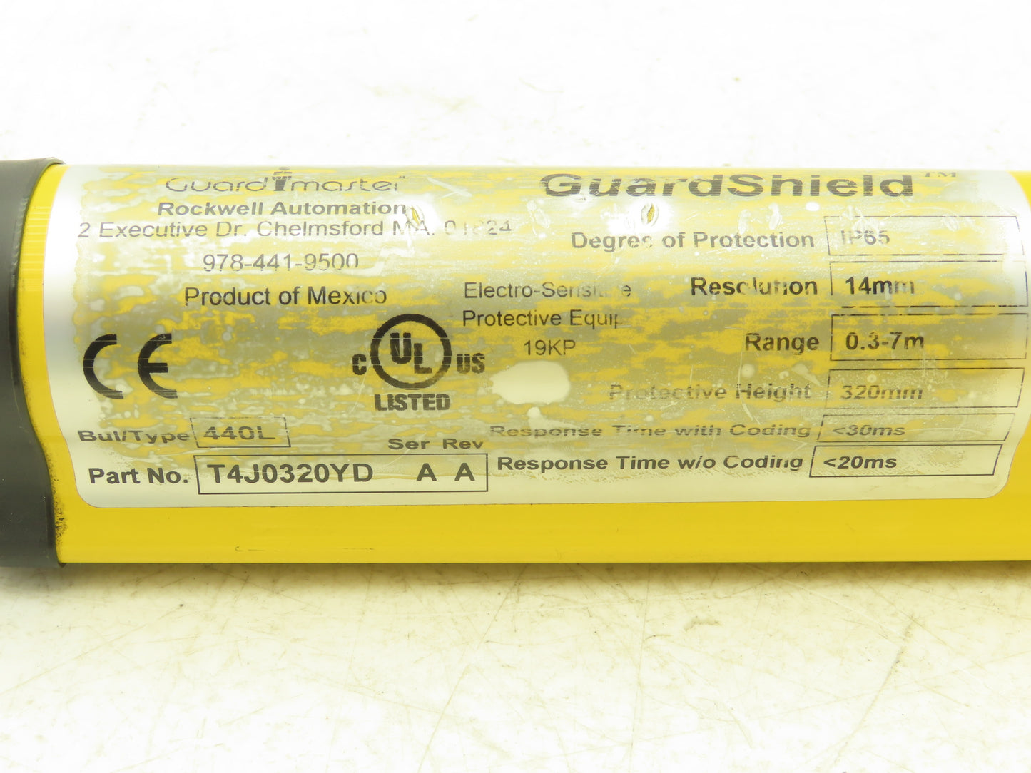440L-P4J0320YD GuardMaster Guardshield Safety Light Curtain Transmitter/Receiver