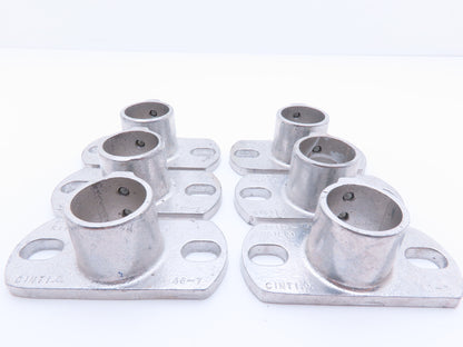 Hollaender 46-7 1-1/4 Speed-Rail Base Flange 1-1/4" Pipe Fits 1.66" OD Lot of 6