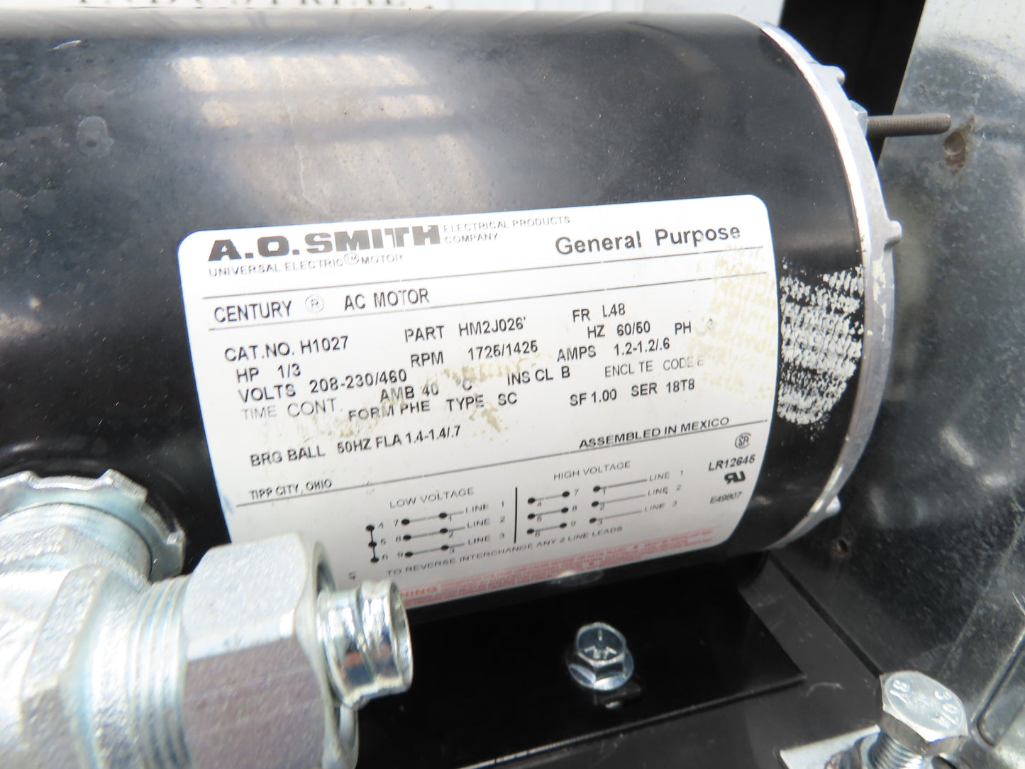 Dayton 4C660B Tubeaxial Fan 16" Belt Drive 1Ph 1/3 Hp Motor 115/230V
