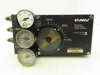 PMV P-1200 Pneumatic Valve Positioner Single Acting 1/2" Hex Shaft