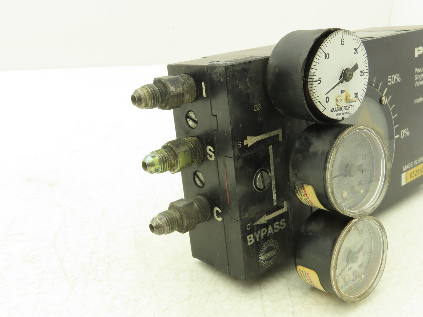 PMV P-1200 Pneumatic Valve Positioner Single Acting 1/2" Hex Shaft