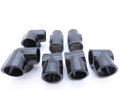 Hollaender 7E-8 1-1/2 Speed-Rail Fittings 1-1/2" Corner L Cross & T's Lot of 7