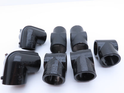 Hollaender 7E-8 1-1/2 Speed-Rail Fittings 1-1/2" Corner L Cross & T's Lot of 7