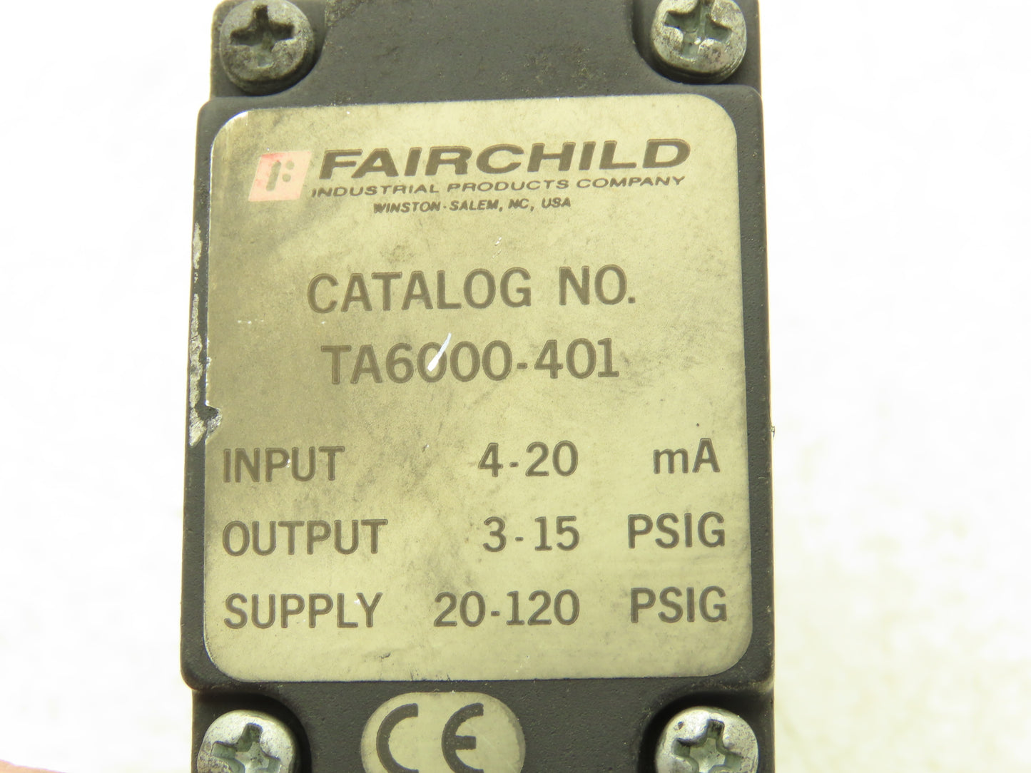 Fairchild TA6000-401 Electro-Pneumatic Transducer 3-15 PSI