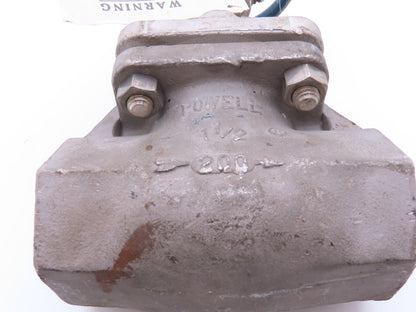 Powell 2474 Stainless Globe Valve 1-1/2" Socket Weld 200 WOG Rising Stem