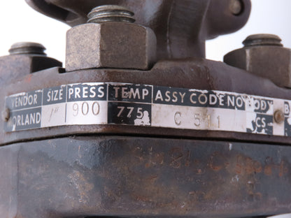 Morland 803-2177525 Globe Valve 1" Weld Socket Rising Stem Assy Code C511