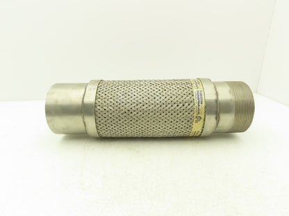 Flex-Hose Pump Saver 4"x 16" Stainless Braided Flex Connector 4"NPT x 4" Socket