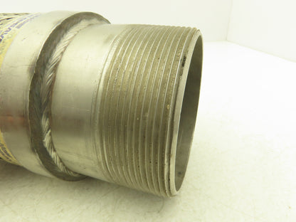 Flex-Hose Pump Saver 4"x 16" Stainless Braided Flex Connector 4"NPT x 4" Socket