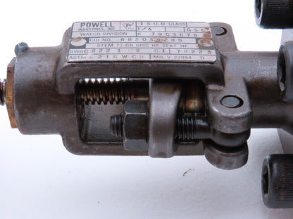 Powell C2221 B2 C1 Globe Valve 1/4" Socket Weld Rising Stem Carbon Class 1500