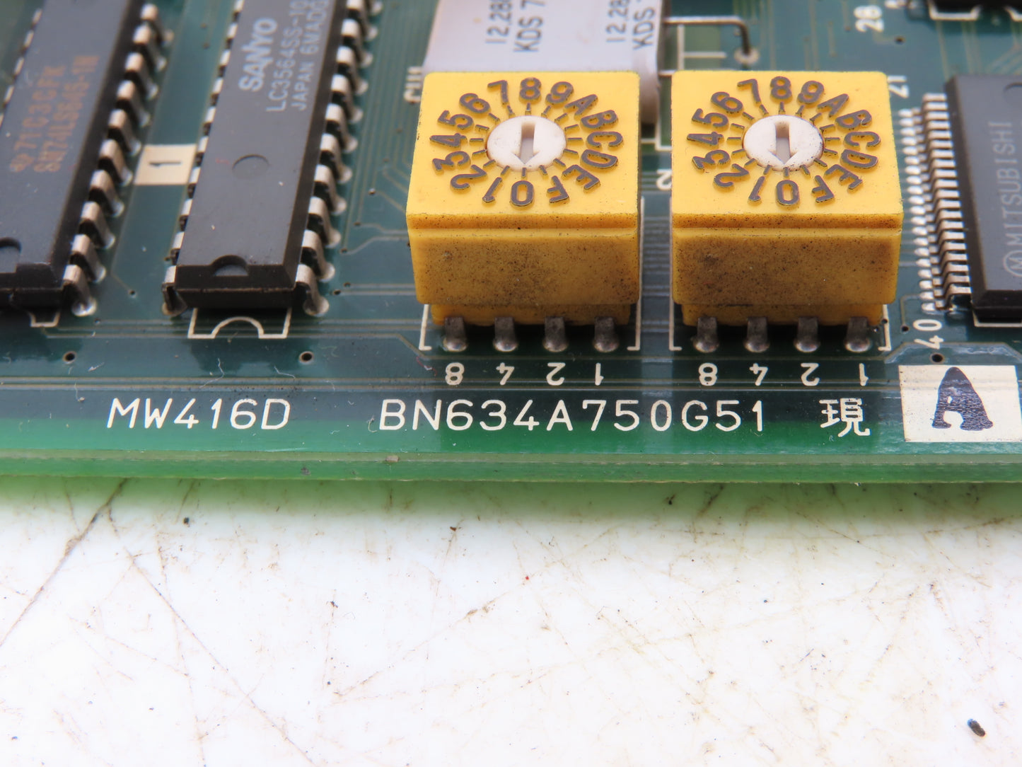 Mitsubishi BN634A750G51 CNC Printed Circuit Slot Rack Card PCB MW416D