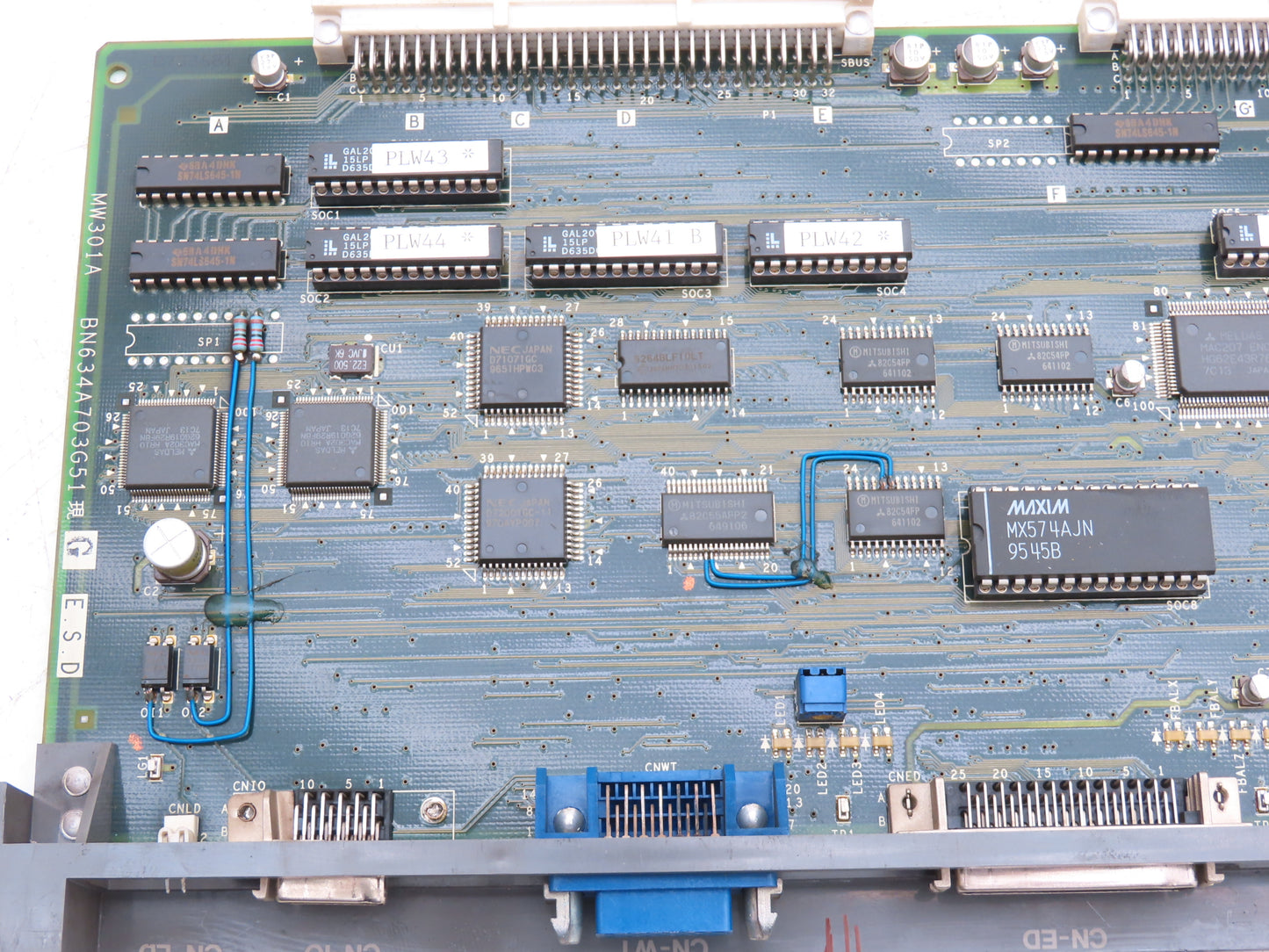 Mitsubishi BN634A703G51 CNC Printed Circuit Slot Rack Card PCB MW301A