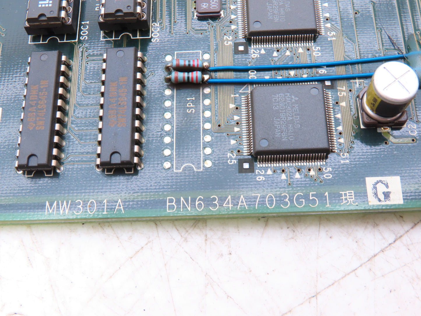 Mitsubishi BN634A703G51 CNC Printed Circuit Slot Rack Card PCB MW301A