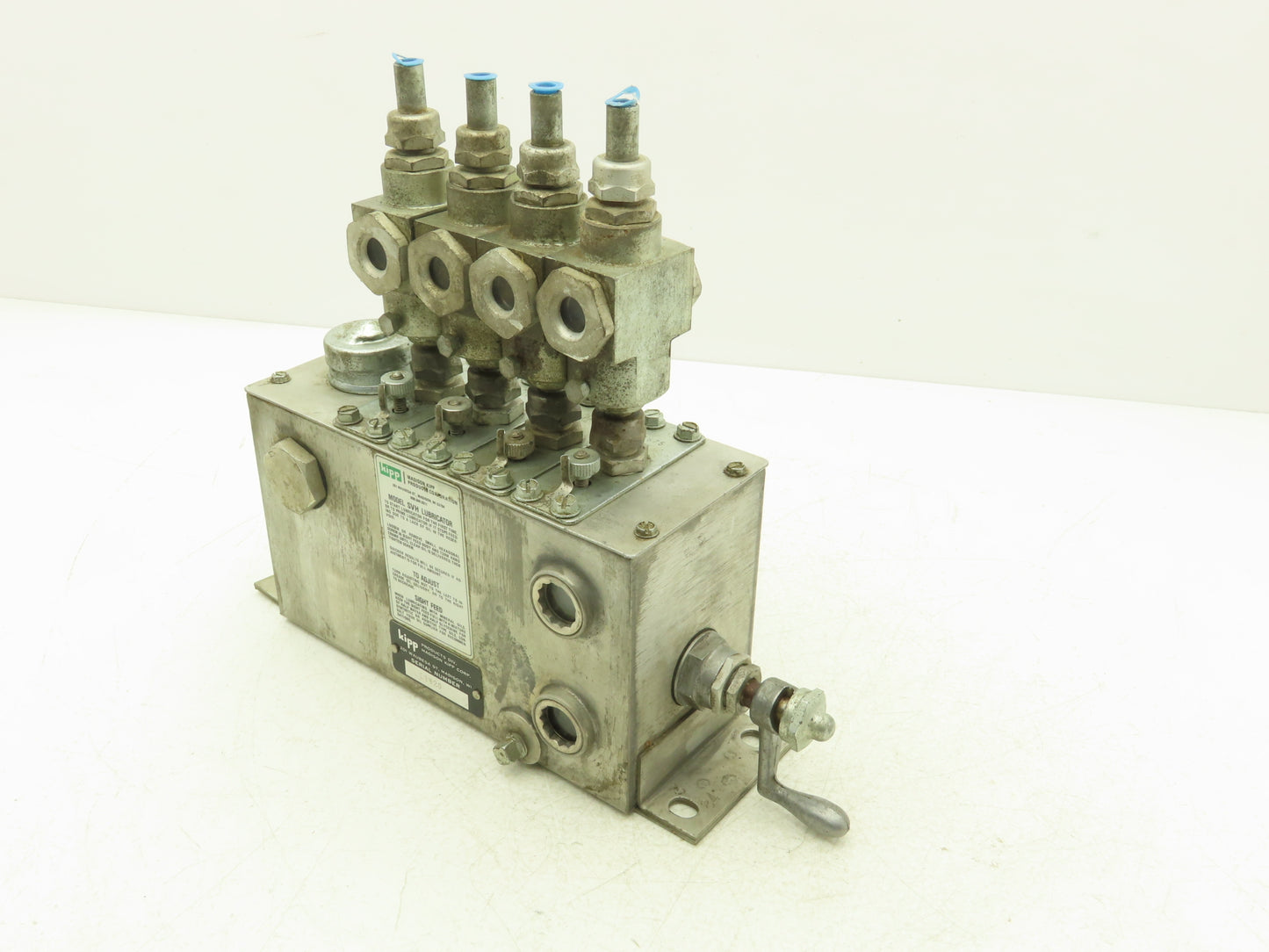 Madison Kipp SVH 4-Point Lubricator Sight Feed Oiler Pump Tank 9.75"L x 4"x 5.5"
