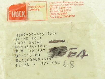 Huck MS90354-1009 Aircraft Grip Rivets 5/16" x .531/.595"  Lot of 68pcs