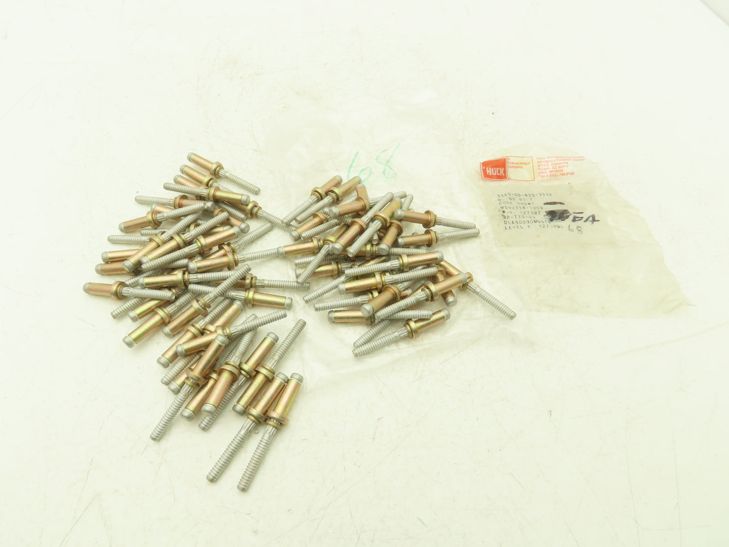 Huck MS90354-1009 Aircraft Grip Rivets 5/16" x .531/.595"  Lot of 68pcs