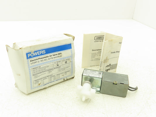 Powers 265-1002 Electric-Pneumatic Air Valve 3-Port 50psi 120V